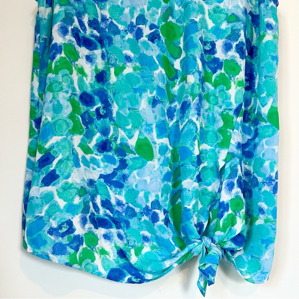 Rachel Zoe Vibrant Blue and Green Side Tie Tank Top - Size: Medium - Picture 5 of 8